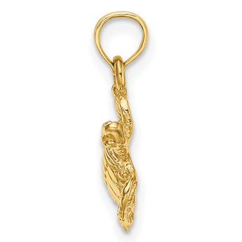 10K Textured Sea Turtle Charm