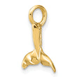 10K 3-D Polished Whale Tail Charm
