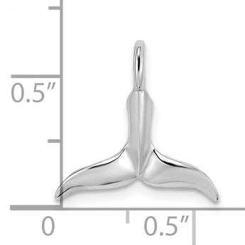 10K White Gold 3-D Polished Whale Tail Charm