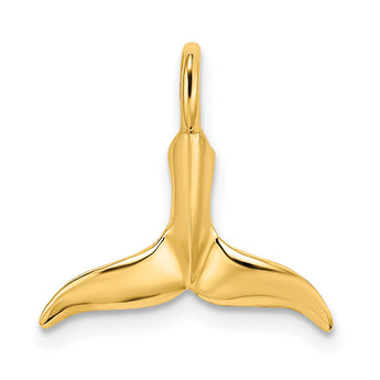 10K 3-D Polished Whale Tail Charm