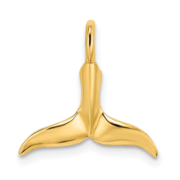 10K 3-D Polished Whale Tail Charm