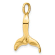10K 3-D Polished Whale Tail Charm