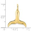 10K 3-D Polished Whale Tail Charm