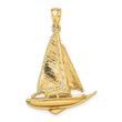 10K 3-D Polished Sailboat Charm
