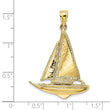 10K 3-D Polished Sailboat Charm