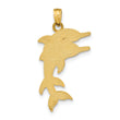 10K 2-D Two Jumping Dolphins Charm