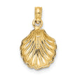 10K Polished Scallop Shell Charm