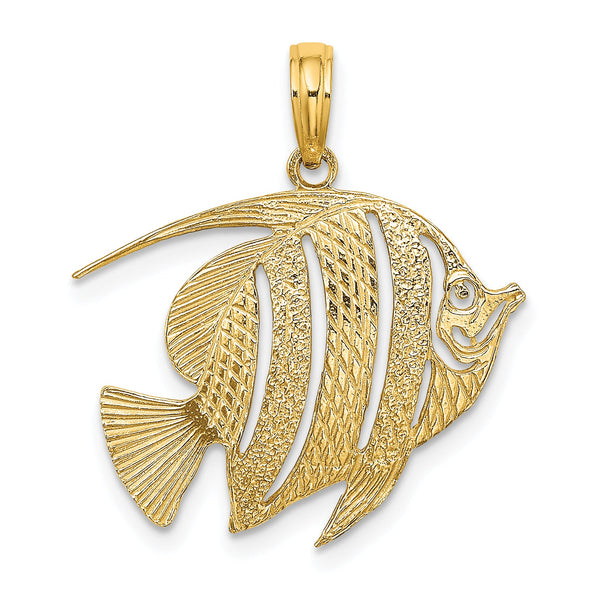 10K Polished Cut-Out Fish Charm