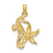 10K Starfish and Seahorse Charm