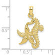 10K Starfish and Seahorse Charm