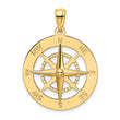 10K Nautical Compass Charm