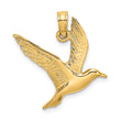 10K Polished and 2-D Seagull Flying Charm