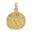 10K 2-D Cut-Out Sand Dollar Charm