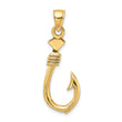 10K 3-D Large Fish Hook with Rope Charm