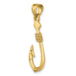 10K 3-D Large Fish Hook with Rope Charm