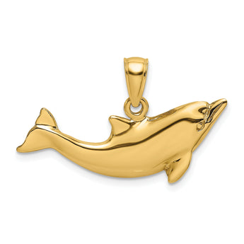 10K 2-D Polished Dolphin Charm