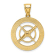 10K Nautical Compass W/Moveable Needle Charm