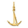10K 3-D Polished Anchor 2 Piece and Moveable Charm