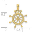 10K 2-D Ship Wheel Charm