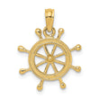 10K 2-D Ship Wheel Charm
