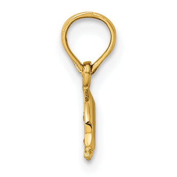 10K 2-D Mini Double Dolphins Swimming Charm