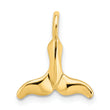 10K Polished Mini Whale Tail Charm