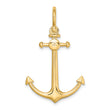 10K 3-D Small Anchor w/ Shackle Bail Charm