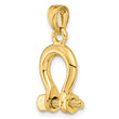 10K 3-D Medium Shackle Link Screw Charm