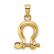10K 3-D Medium Shackle Link Screw Charm