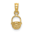 10K 3-D Mini Basket Charm