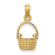 10K 3-D Moveable Handle Basket Charm