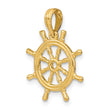 10K 3-D Ships Wheel Charm