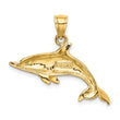 10K 2-D and Polished Swimming Dolphin Charm