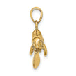 10k 3-D Polished Swimming Manatee Charm