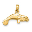 10K 3-D Polished Swimming Manatee Charm