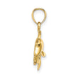 10K Textured Polished Dolphin Jumping Charm