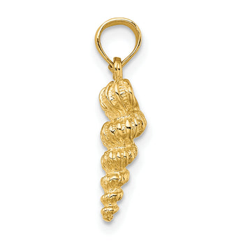 10K 3-D Mini Common Wentletrap Shell Charm