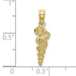 10K 3-D Mini Common Wentletrap Shell Charm