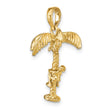 10K 3-D Palm Tree W/Moveable Man Charm