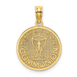 10K Textured Communion Cup on Round Disc Charm