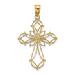10K Cut-Out Shapes Fancy Cross Charm