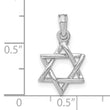 10K White Gold 3-D Polished Star Of David Charm