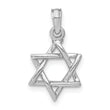 10K White Gold 3-D Polished Star Of David Charm