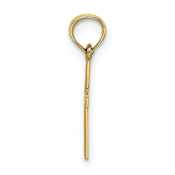 10K Polished Mini Cross w/ Heart Charm