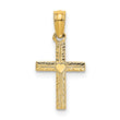 10K Polished Mini Cross w/ Heart Charm