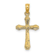 10K Polished Beveled Tips Cross Charm