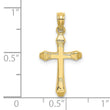 10K Polished Beveled Tips Cross Charm