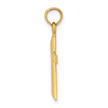 10K Polished Cross Charm