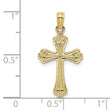 10K Polished Engraved Cross Charm