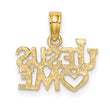 10K Polished / Engraved JESUS HEART ME Charm